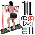 Foldable push up board with resistance bands