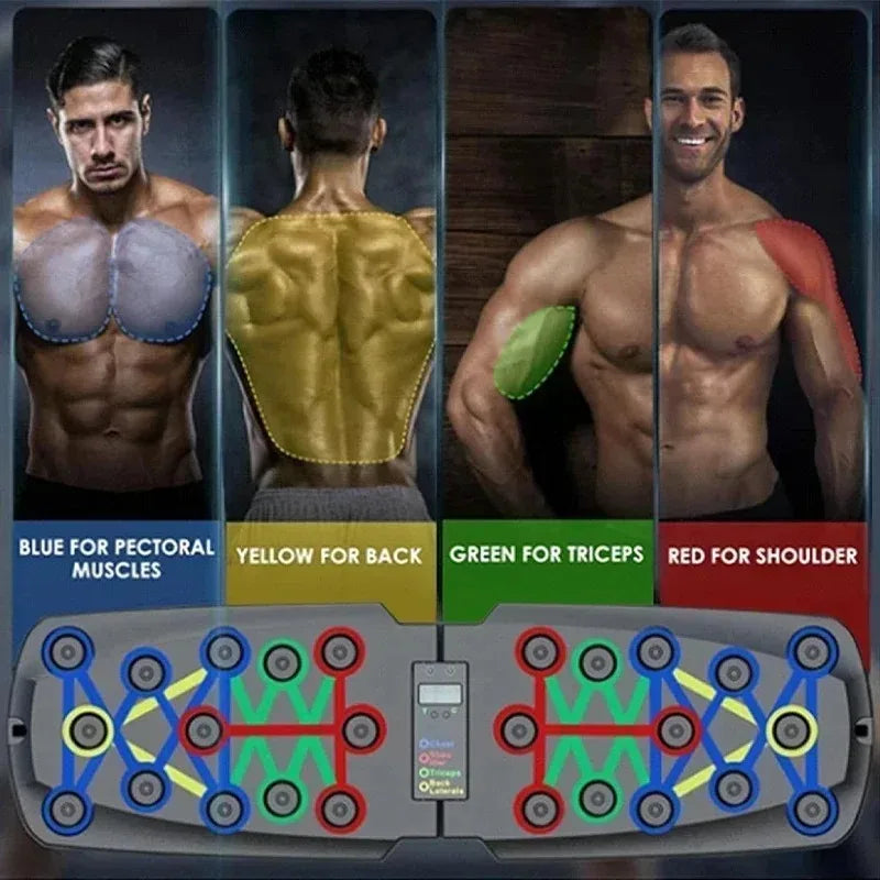 Smart Automatic Count Push-Up Board Foldable Multi-Function Stand with Body Sensor for Core Strength Muscle Training at Home