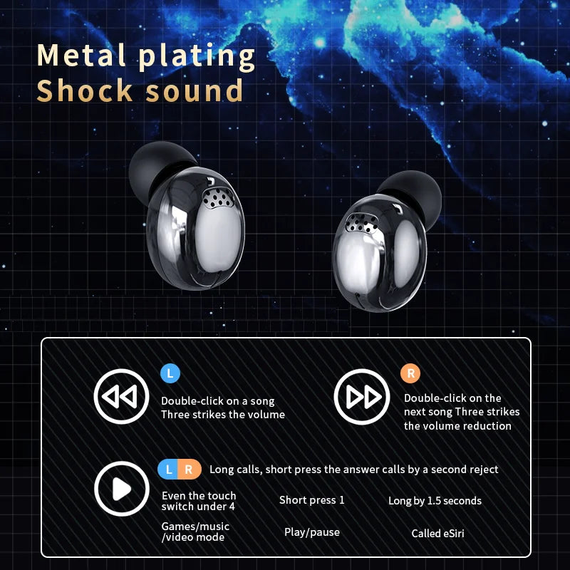 WEYiNOUO YD04 Pro Bluetooth 5.3 TWS Earbuds – HiFi Sport Wireless Headphones with LED Display