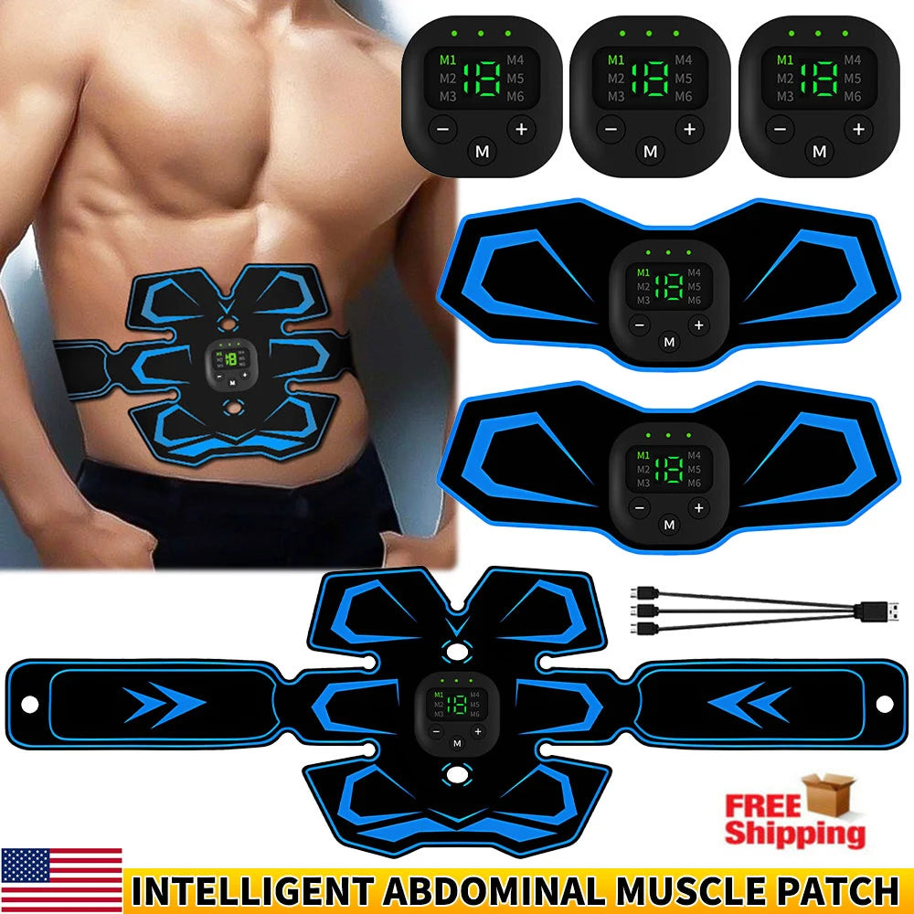 New USB Rechargeable EMS Muscle Stimulator ABS Arm 3 IN 1 Trainer Smart Wireless Fitness Abdominal Training Electric Body Slim