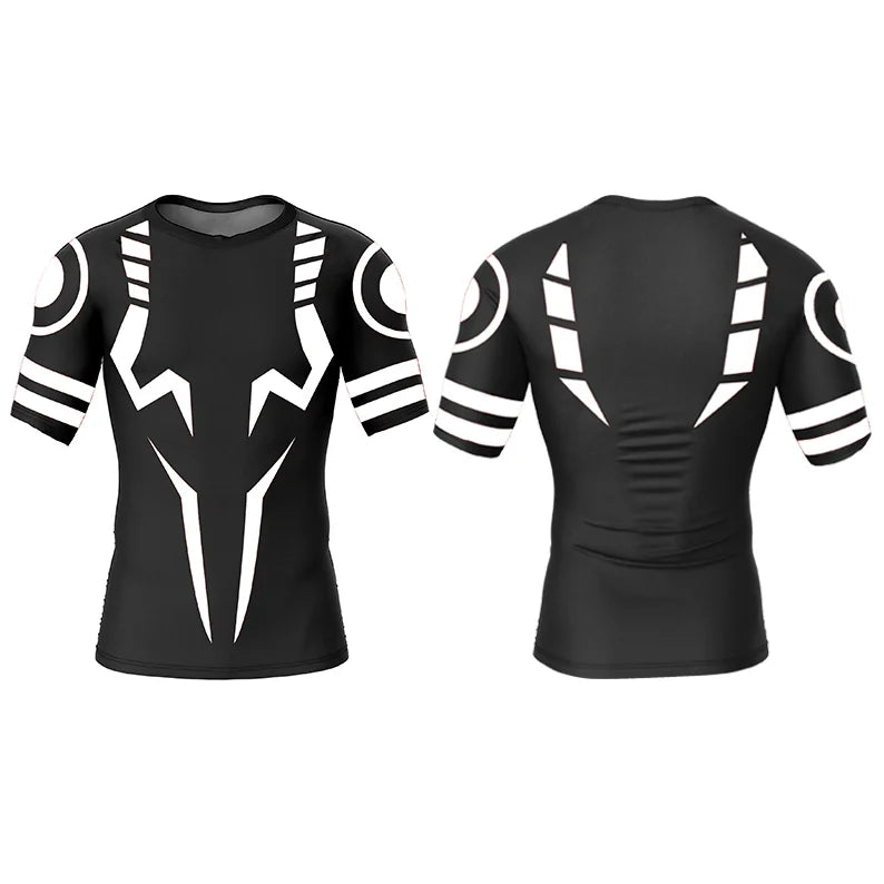 "Men 3D anime sports compression top"