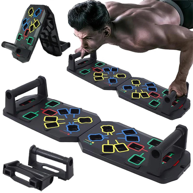 Portable Multifunctional Push-up Board Set With Handles Foldable Fitness Equipment For Chest Abdomen Arms And Back Training