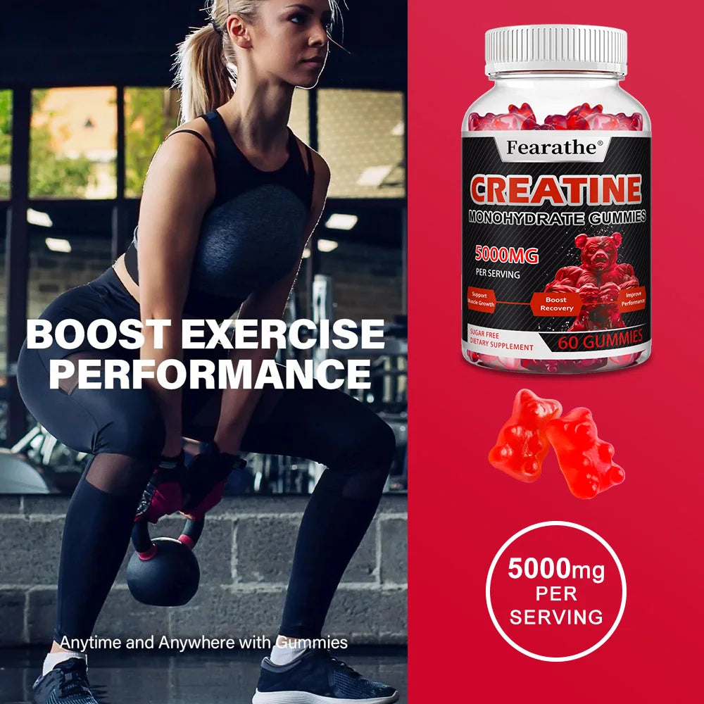 "Pre workout creatine gummies 60 count bottle"