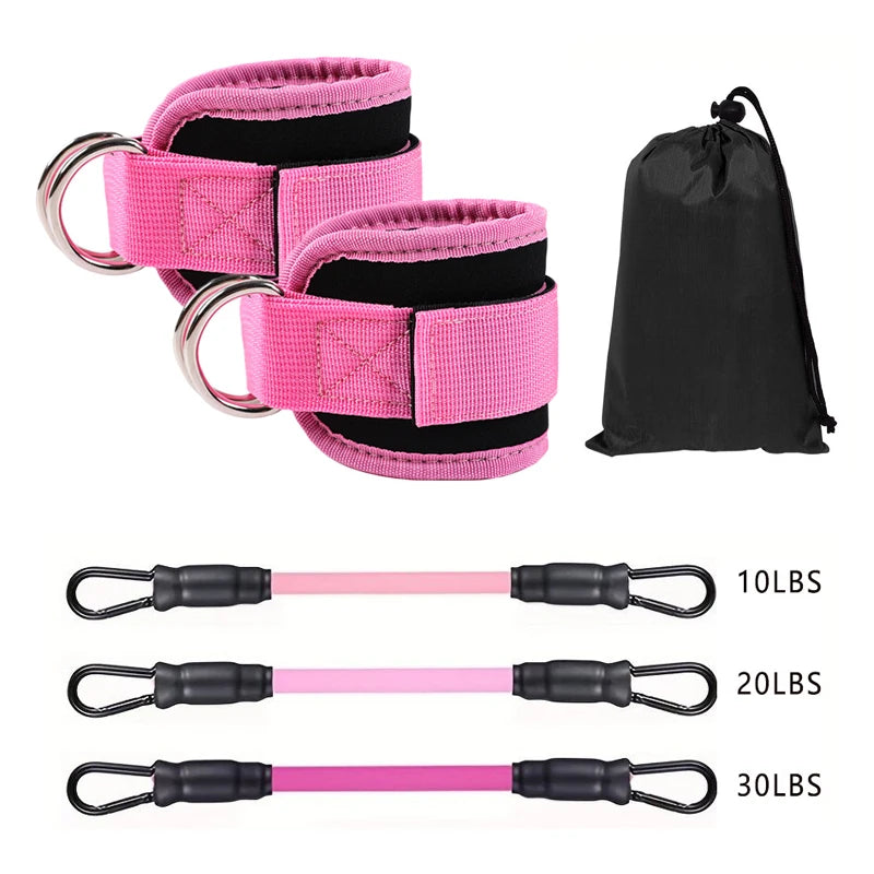 Ankle Straps Resistance Bands Set Fitness Workout Yoga Exercise Equipment Glutes Legs Strength Training for Gym Man Woman