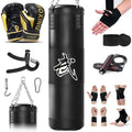 4ft Heavy Punching Bag Set for Adults with 12oz Boxing Gloves and MMA Karate Kickboxing Training Equipment for Home Gym Martial