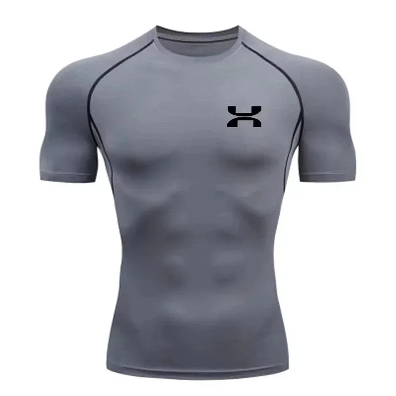 "Men breathable short sleeve summer top side view"