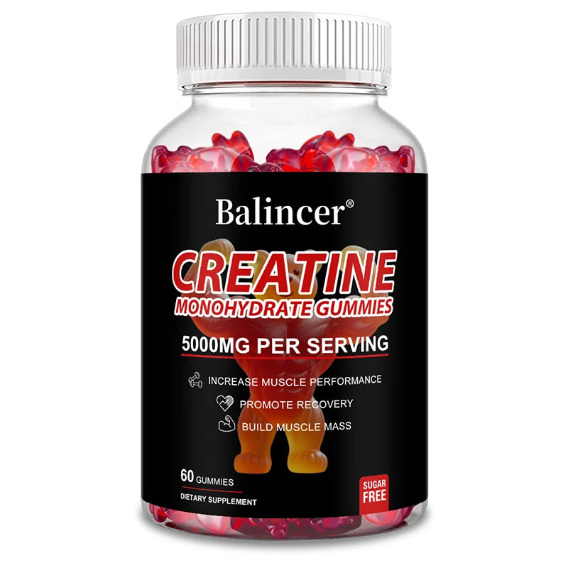 Creatine Monohydrate Gummies with Taurine & Vitamin B12 – Strength & Energy Support (60 Count)