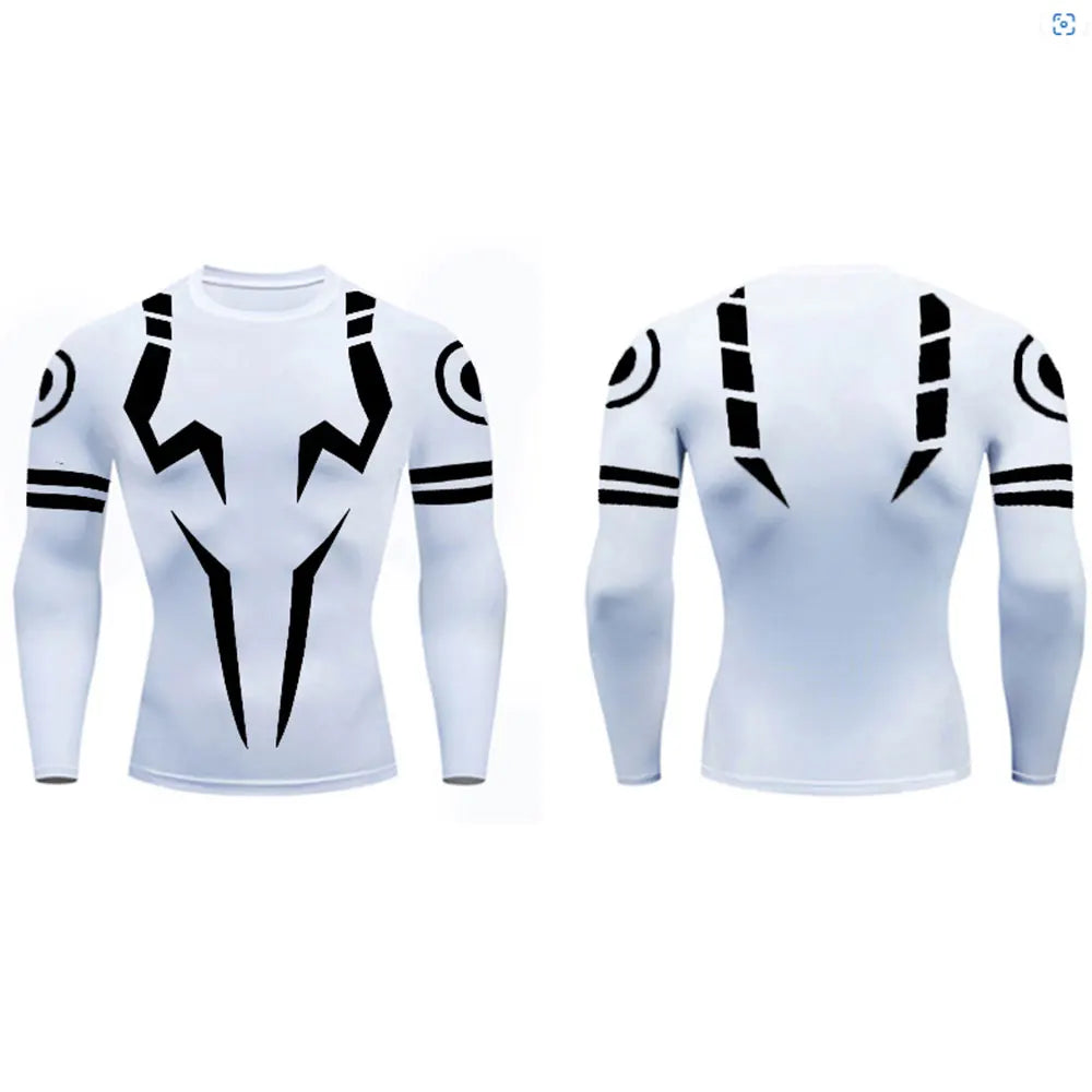 "Anime compression shirt men 3D print gym top"