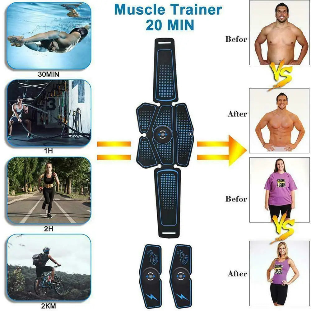 EMS Wireless Muscle Stimulator Trainer Smart Fitness Abdominal Training Electric Weight Loss Stickers Body Slimming Massager