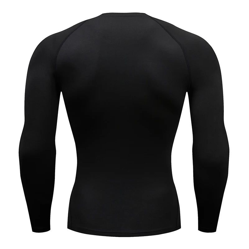 "Men long sleeve compression running shirt gym wear"