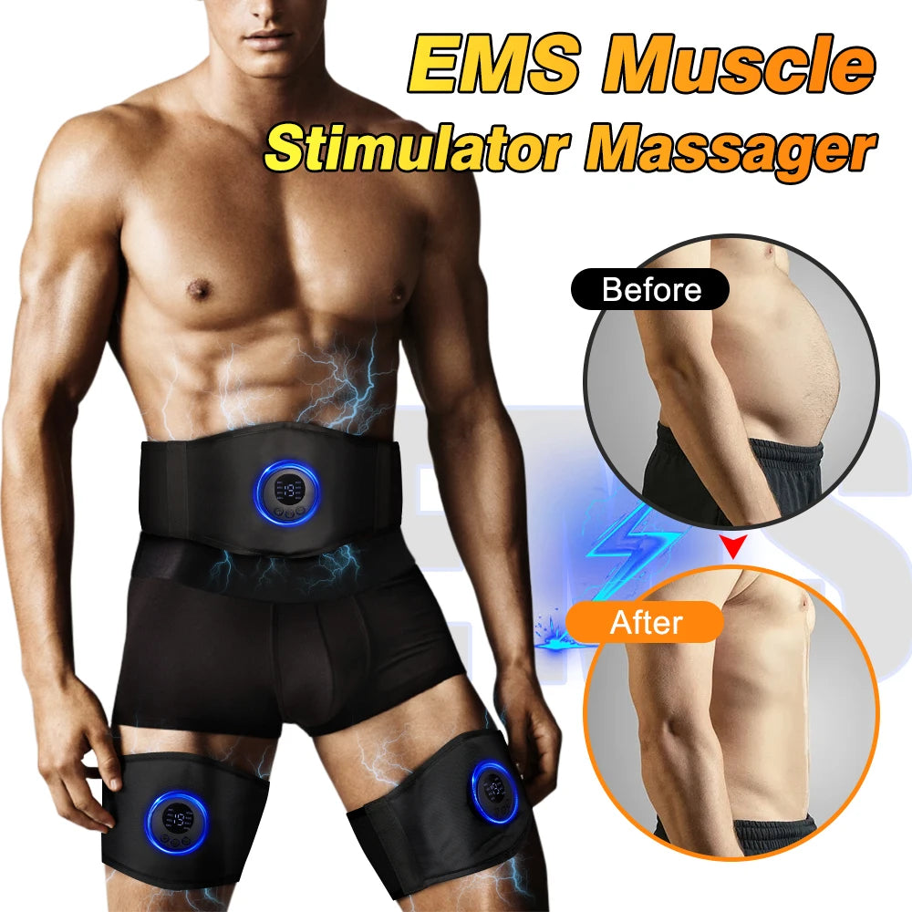 EMS Abs Trainer Belt Muscle Stimulator Anti Cellilute Abdomen Slimming Massager Myostimulator Body Sculpting Machine Fat Burner