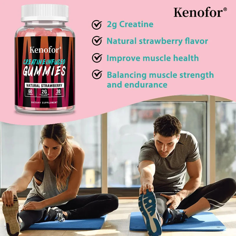 "Creatine monohydrate gummies bottle 60 count"