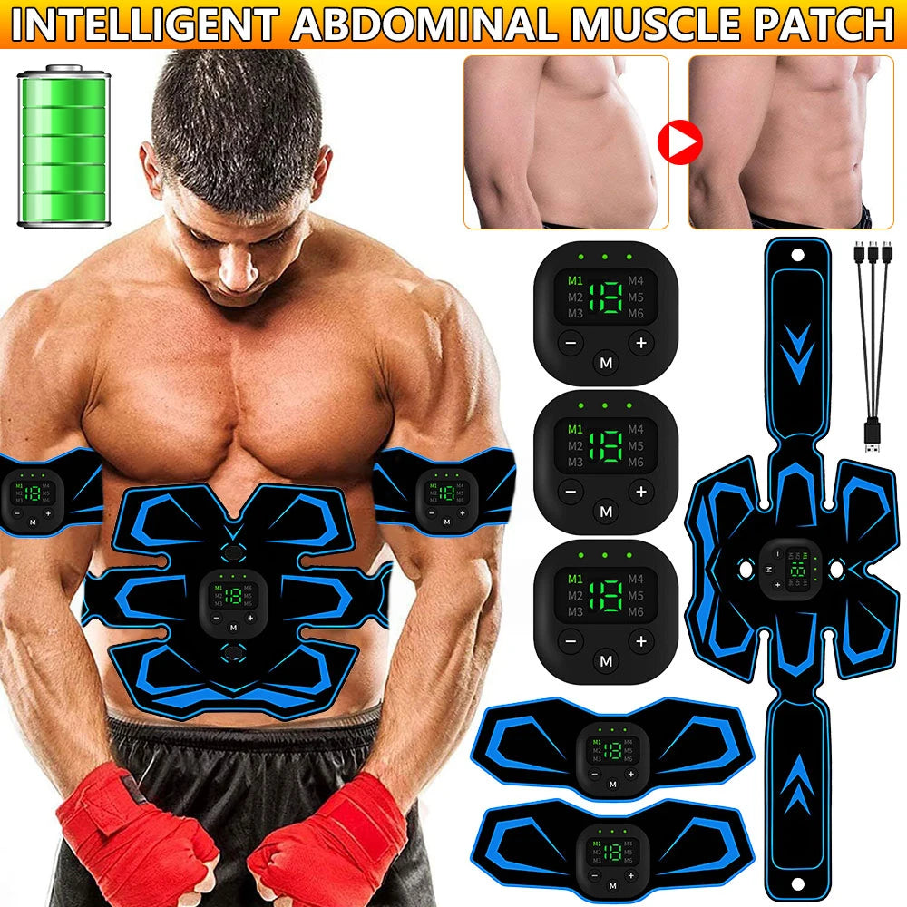 New USB Rechargeable EMS Muscle Stimulator ABS Arm 3 IN 1 Trainer Smart Wireless Fitness Abdominal Training Electric Body Slim