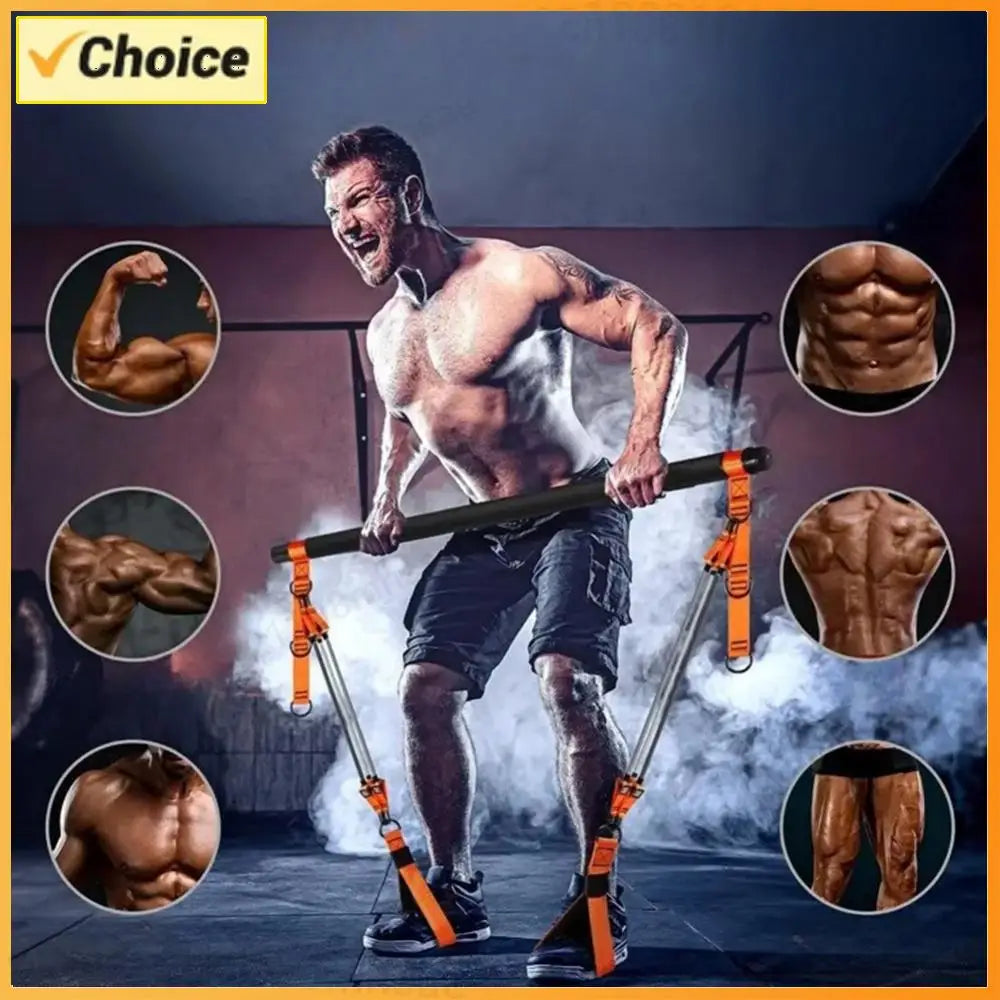 Pilates Bar Kit with Resistance Bands Exercise Bands Set Portable Yoga Pilates Stick for Home Gym Fitness Yoga Strength Training