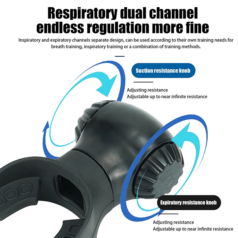 "Silicone lung breathing trainer adjustable resistance"