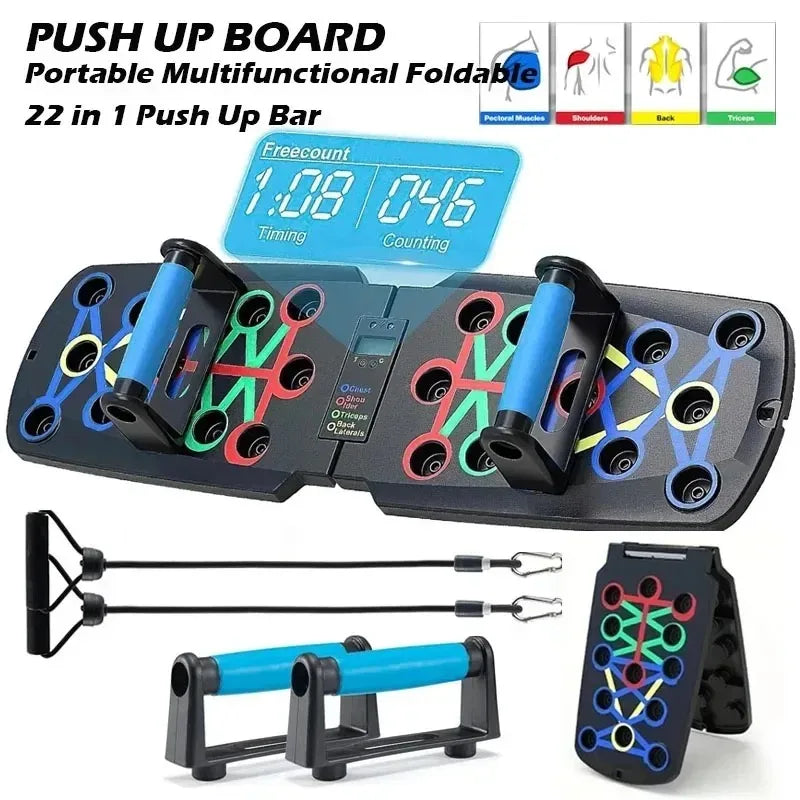 Smart Automatic Count Push-Up Board Foldable Multi-Function Stand with Body Sensor for Core Strength Muscle Training at Home