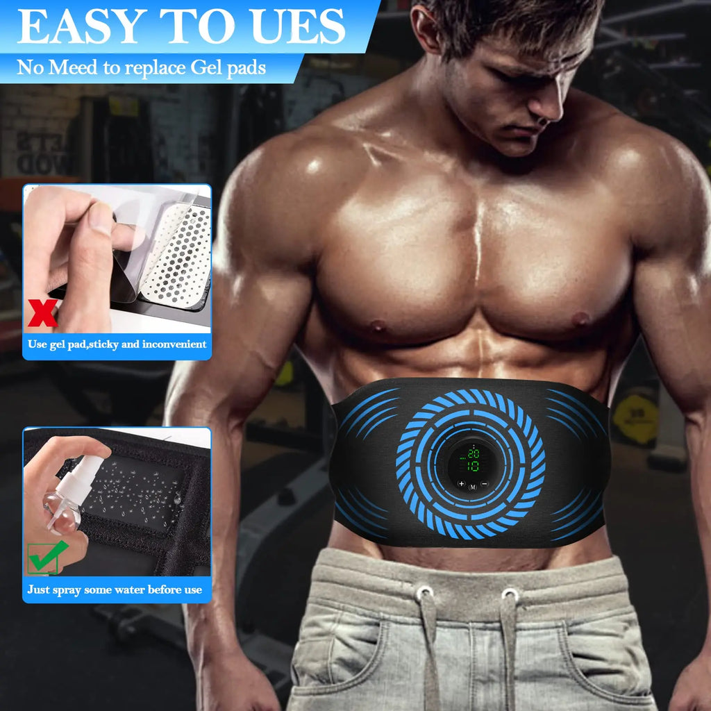 EMS Muscle Stimulator ABS Abdominal Muscle Trainer Adjustable Fiexible Abdominal Toning Belt Home Office Fitness Workout Equipme
