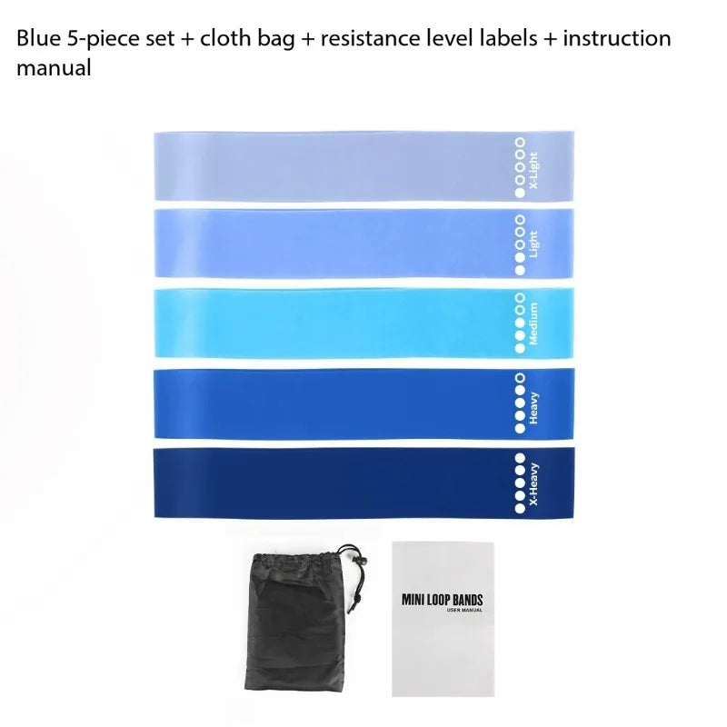 5PCS  Glute Resistance Loops Fitness Elastic Bands Set for Squat Support Yoga Stretching Body Shaping Training Equipment