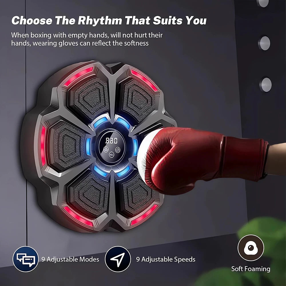 Music Boxing Machine Smart Bluetooth Wall Mounted Music Boxing Trainer Gym Home Electronic Boxing Target Punching Equipment