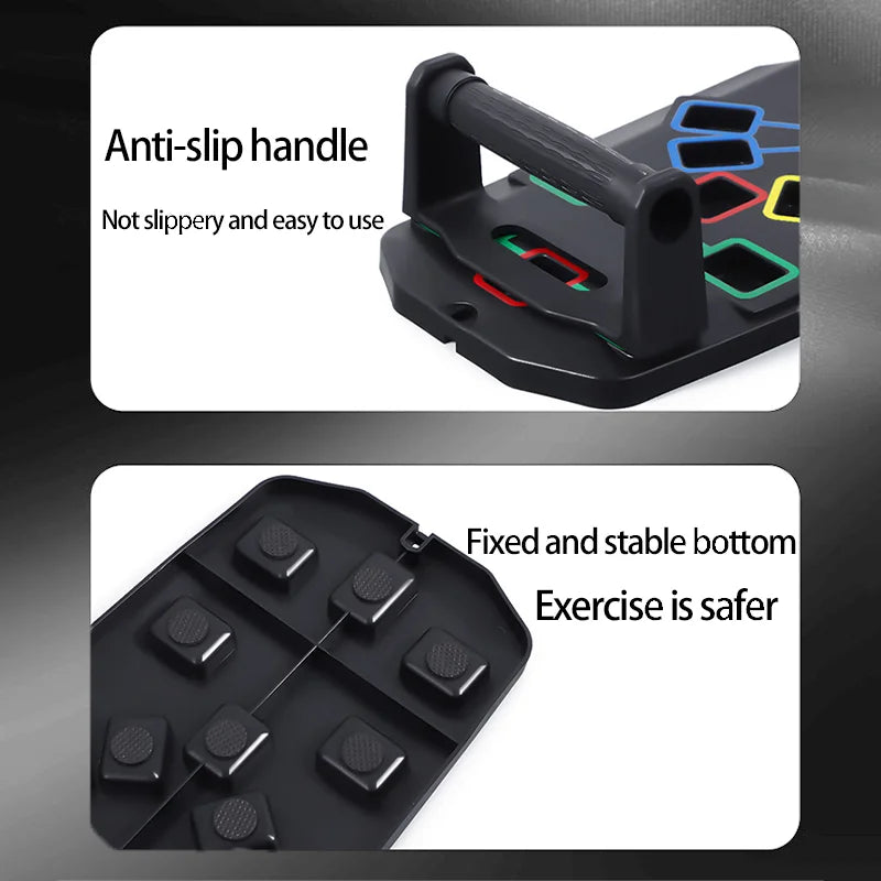 Portable Multifunctional Push-up Board Set With Handles Foldable Fitness Equipment For Chest Abdomen Arms And Back Training