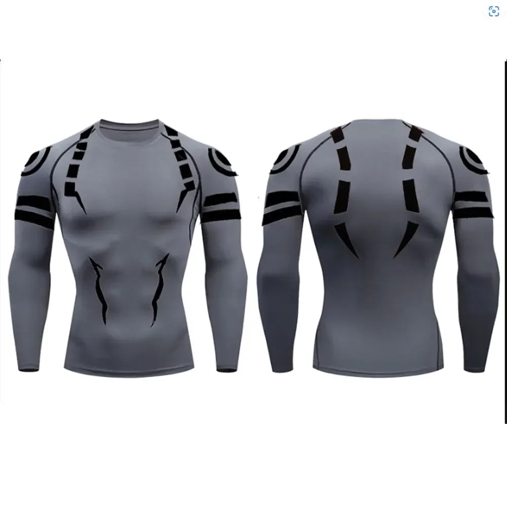 "Quick dry anime fitness rashguard men"