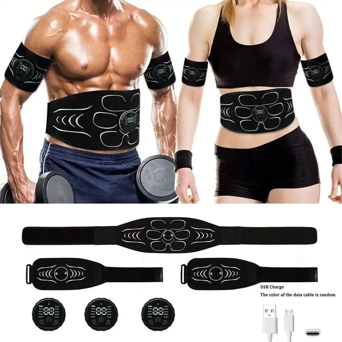EMS Muscle Stimulator, Abdominal Muscle Trainer, Abdominal Shaping Device, Electronic Slimming Belt, Fitness Massage