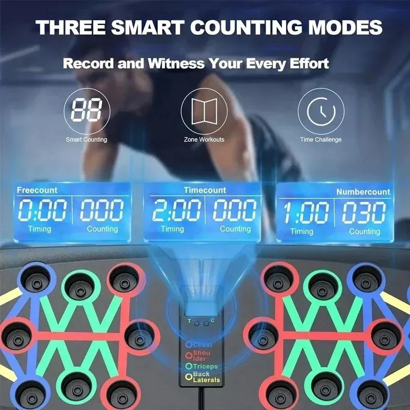 Smart Automatic Count Push-Up Board Foldable Multi-Function Stand with Body Sensor for Core Strength Muscle Training at Home